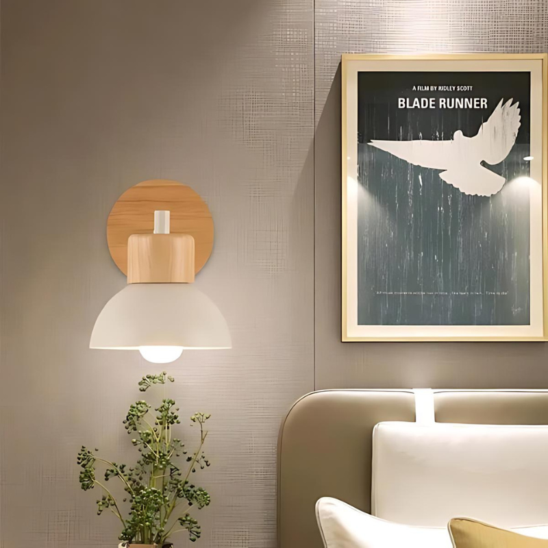 Elegant Trævæg Lampe med Energibesparende LED-lys