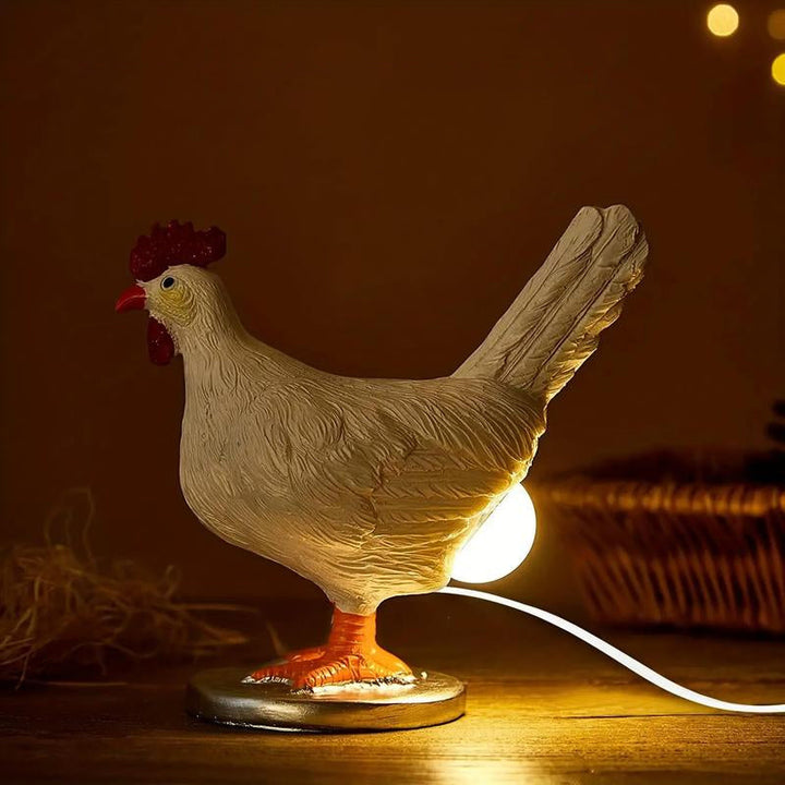 Høne- og Andebordlampe i Harpiks med USB-drift