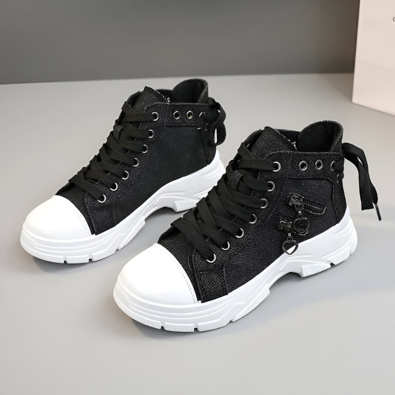 Chunky Sole High Sneakers with Decorative Details