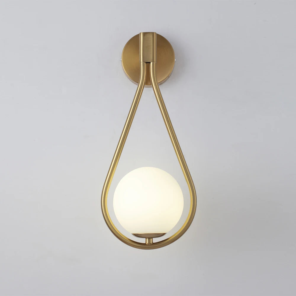 Mid-Century Modern Sphere Væglampe i Metal og Glas