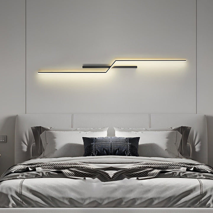 Moderne Sort og Guld LED Væglampe med Minimalistisk Design