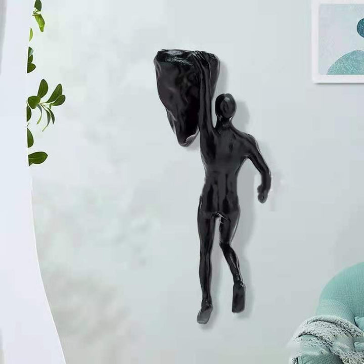 3D Klatrevæg Skulptur i Sort Harpiks