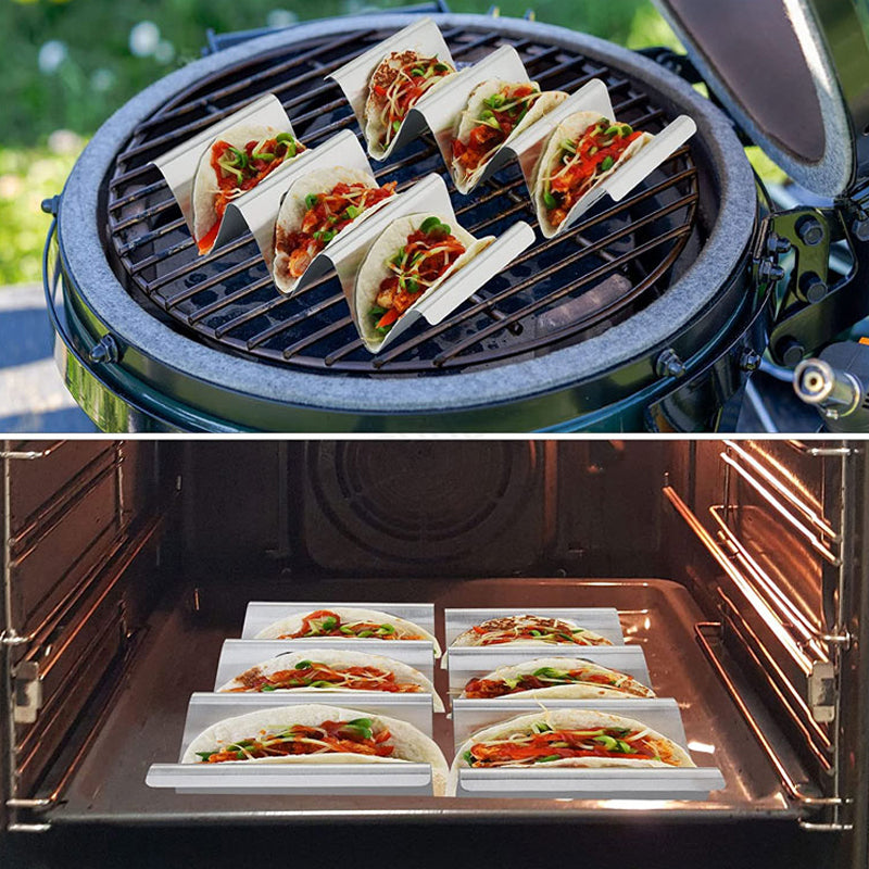 Rustfrit Stål Taco Holder med Håndtag