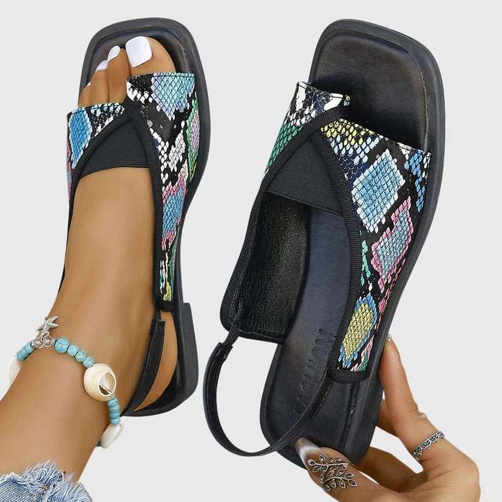 Selina | Dame Kontrast Rem Flade Sandaler