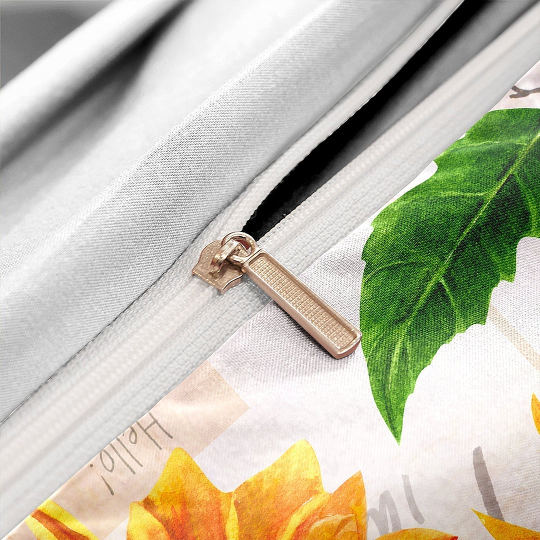 Solsikke Duvet Cover Sæt i Blødt Stof med Pudebetræk