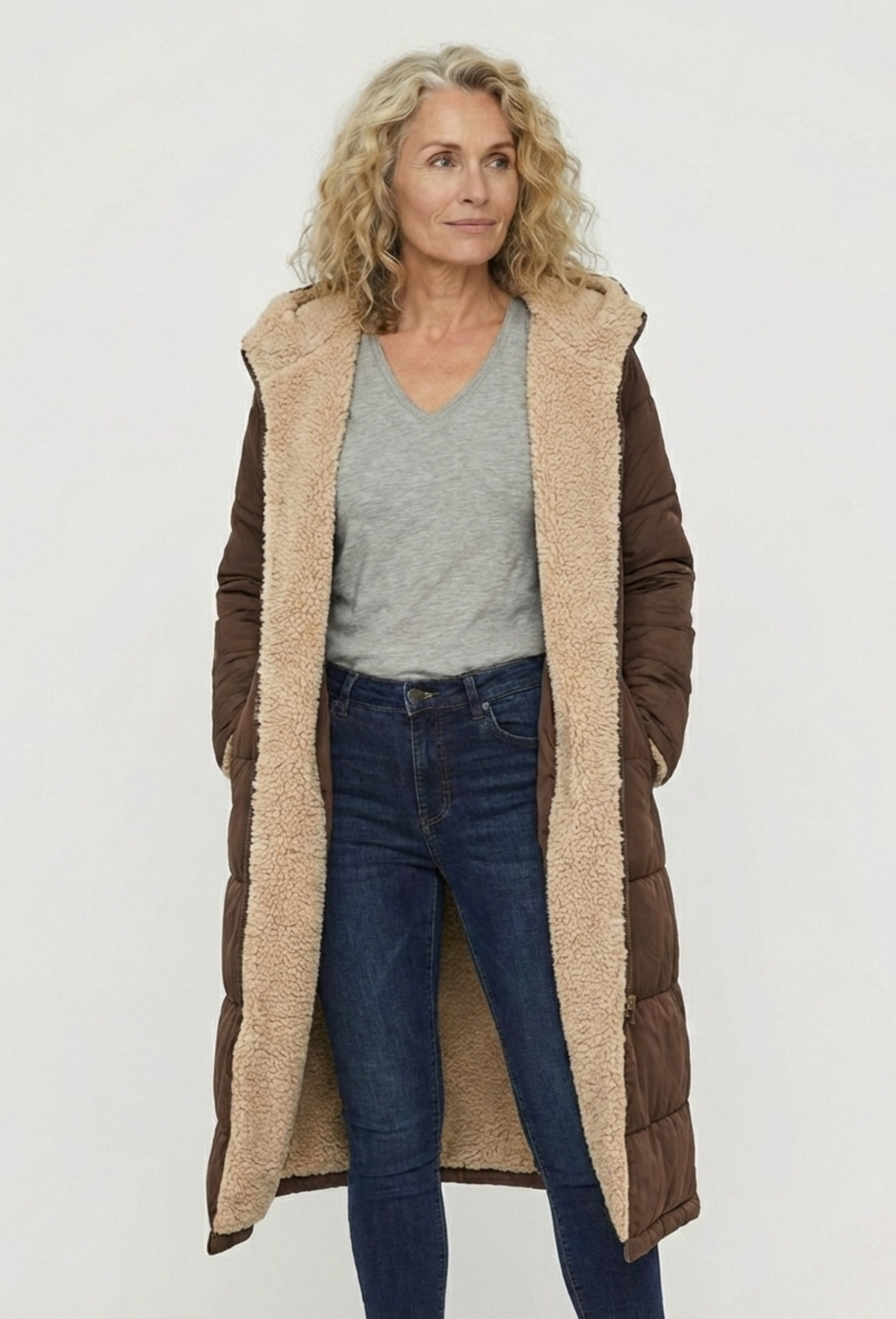 Inger | Lang Vendbar Quiltet Vinterjakke Dame (2-i-1) – Let Isolering & Varm Komfort