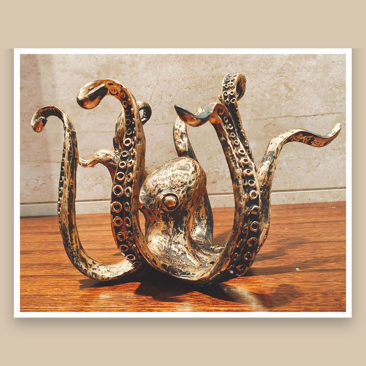 Antik Bronze Blæksprutte Krus Holder til 8 Krus
