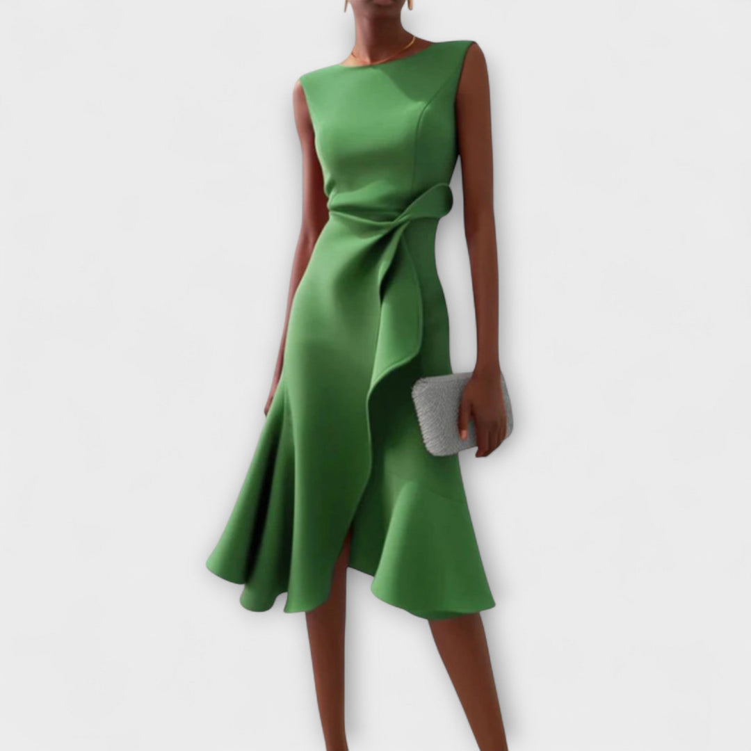 Sheila™ | Draperet Asymmetrisk Midi Kjole