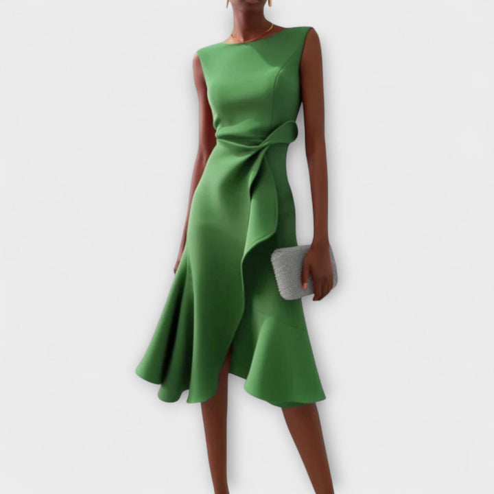 Sheila™ | Draperet Asymmetrisk Midi Kjole