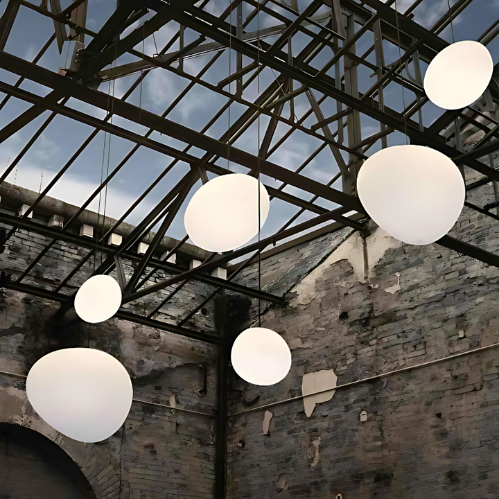 Glas Pebble Pendel Lys i Hvid - Moderne Design
