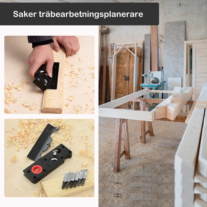 Justerbart Træplanesæt med Kulstofstålblade