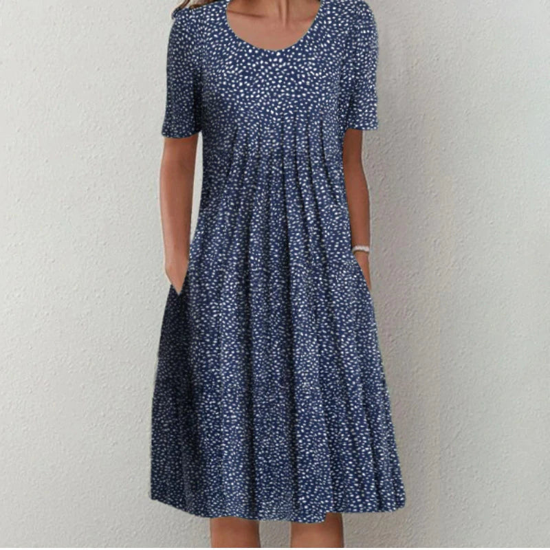 Gwendolyn™ | Stilfuld og Casual Blomsterkjole med Lommer