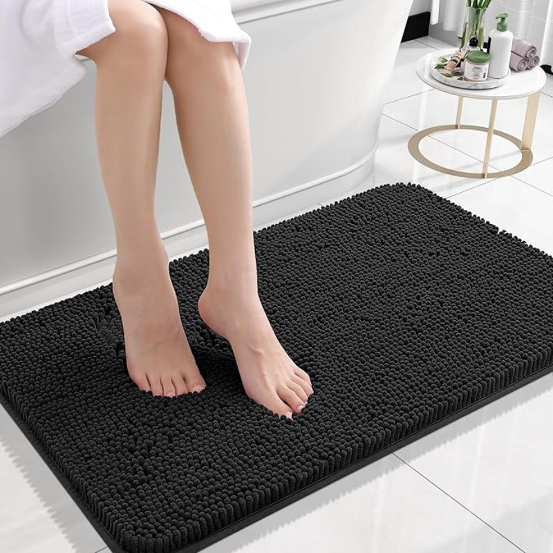Plush Antiskrid Badeværelsesmåtte i Rektangulær Design