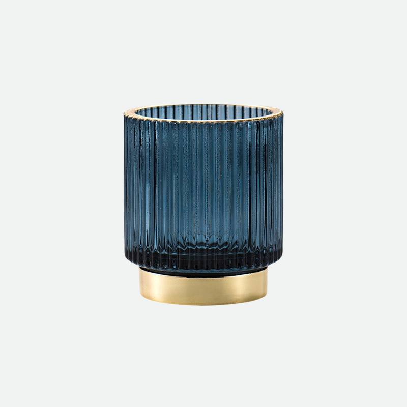 Guldfolie Makeup Organizer i Tonet Glas
