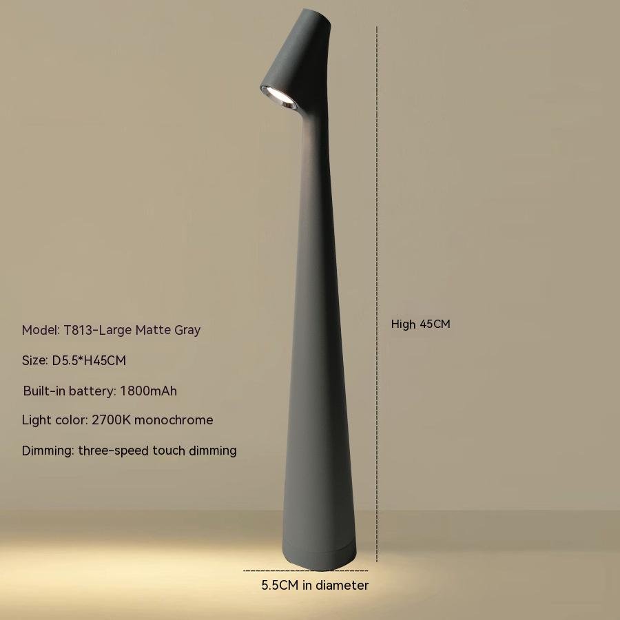 Genopladelig Trådløs LED Bordlampe i Metal og Glas