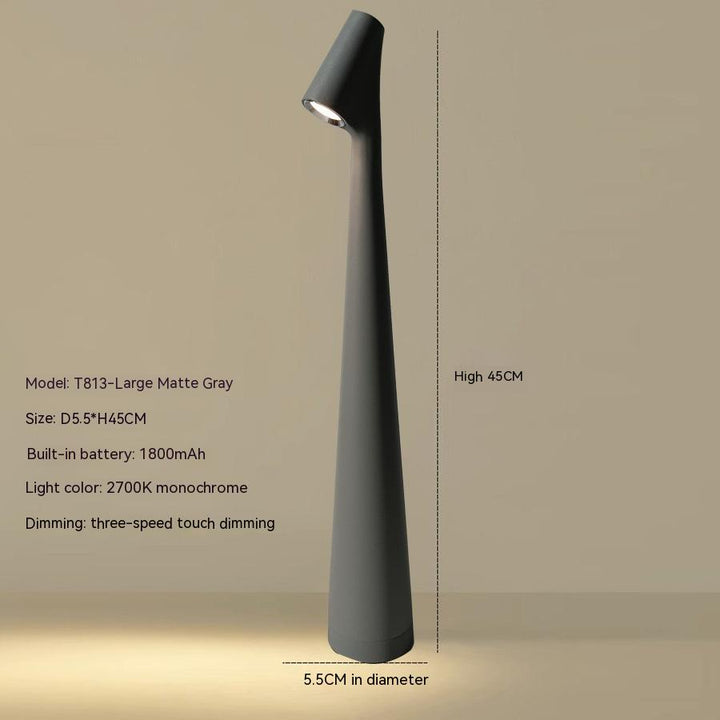 Genopladelig Trådløs LED Bordlampe i Metal og Glas