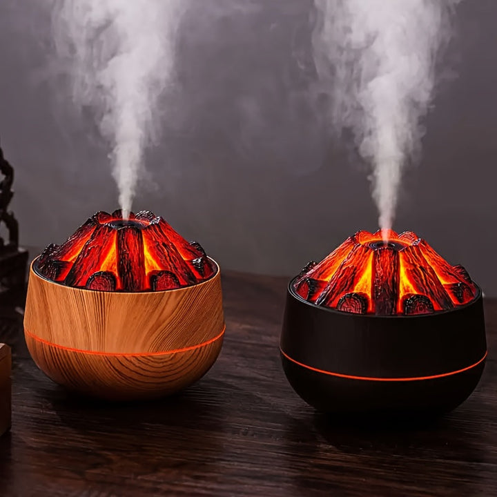 Mini Kulfire Diffuser med Realistisk Flammeeffekt og Tågeindstillinger