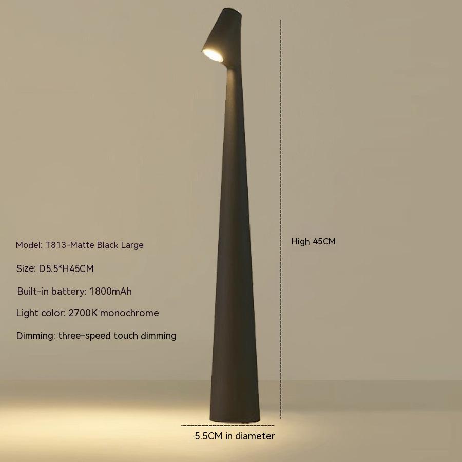 Genopladelig Trådløs LED Bordlampe i Metal og Glas
