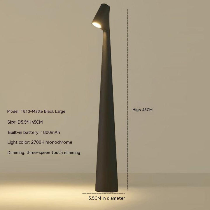 Genopladelig Trådløs LED Bordlampe i Metal og Glas