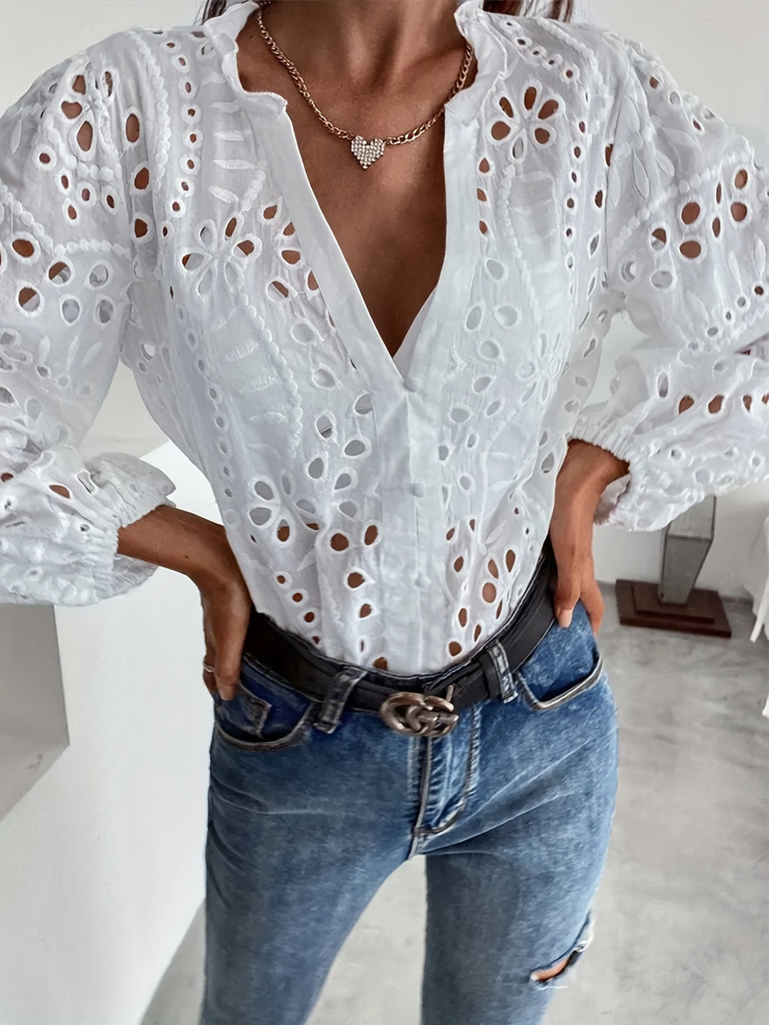 Elise™ | Blomster Langærmet Bluse