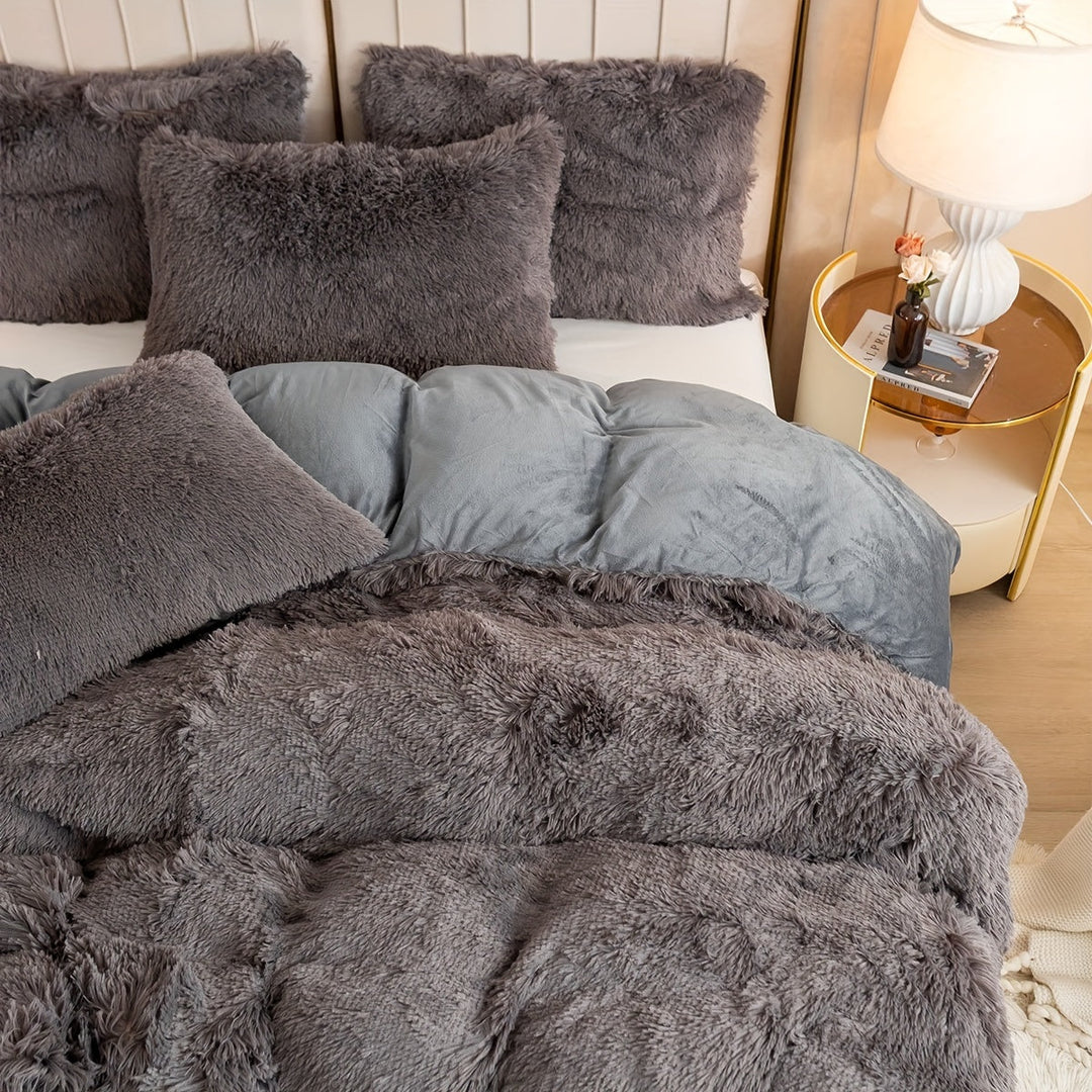 Luksuriøst Ultra Blødt Plush Dynebetræk Sæt med Lynlås