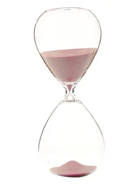 Klar Glashourglas med Træstand - 5 Minutters Timer