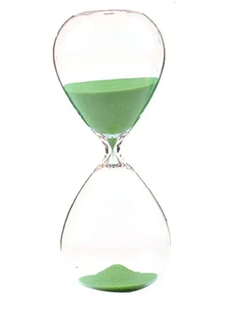 Klar Glashourglas med Træstand - 5 Minutters Timer