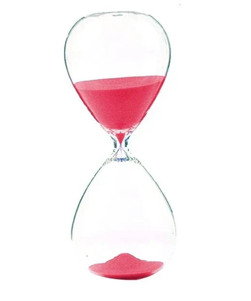 Klar Glashourglas med Træstand - 5 Minutters Timer