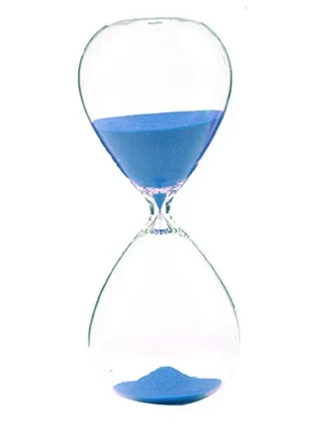 Klar Glashourglas med Træstand - 5 Minutters Timer