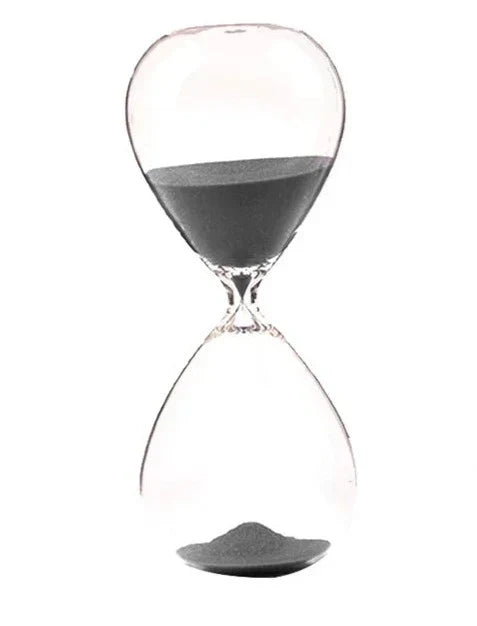 Klar Glashourglas med Træstand - 5 Minutters Timer