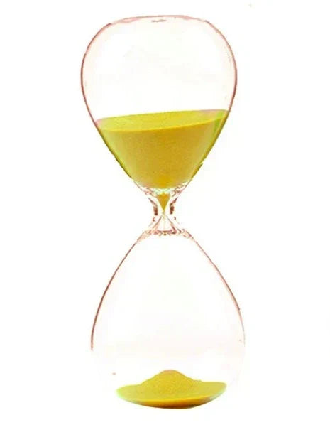 Klar Glashourglas med Træstand - 5 Minutters Timer
