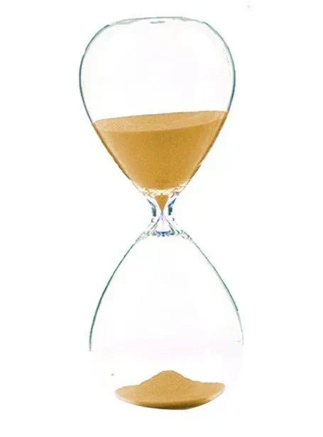 Klar Glashourglas med Træstand - 5 Minutters Timer
