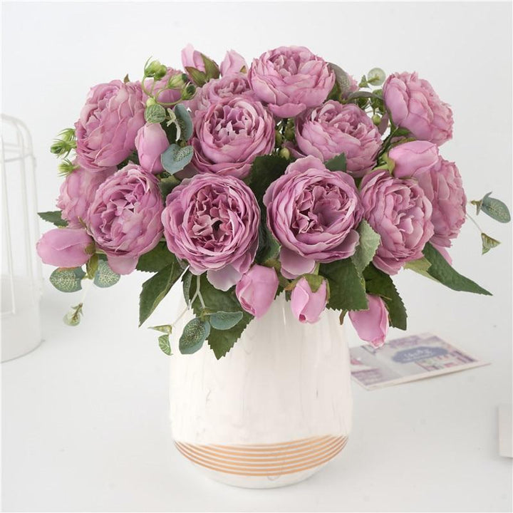 Kunstigt Pæoner Blomsterarrangement i Non-Woven Stof