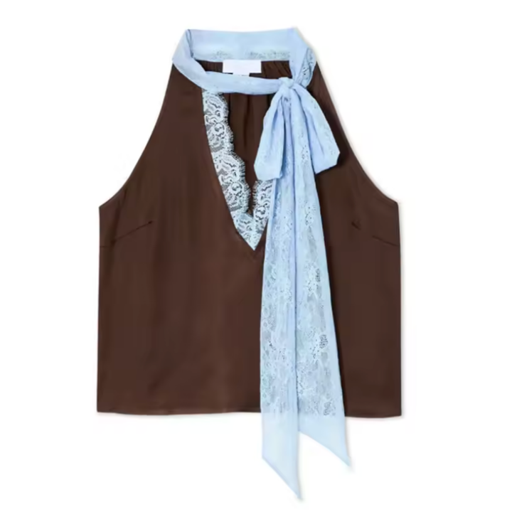 Mabel™ | Elegant Blonde Panel Top & Skirt Sæt