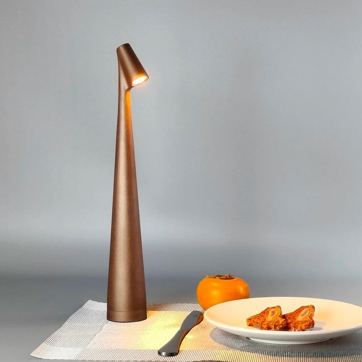Genopladelig Trådløs LED Bordlampe i Metal og Glas