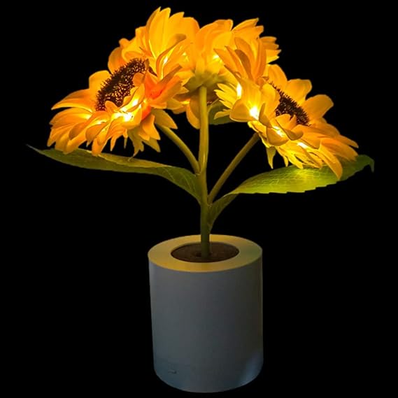 LED Solsikke Bordlampe med USB - Naturinspireret Belysning