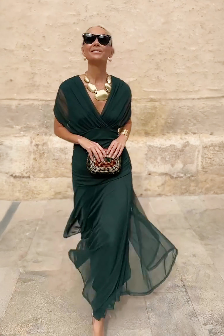 Alison™ | Elegant V-hals Fantasi Fest Maxi Kjole