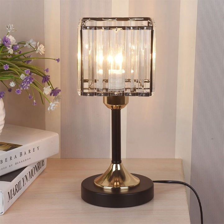 Nordisk Krystal Bordlampe med Varm Belysning