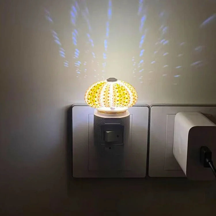 DIY Bordlampe med Naturlig Søpindsvin Skal og Guldbase
