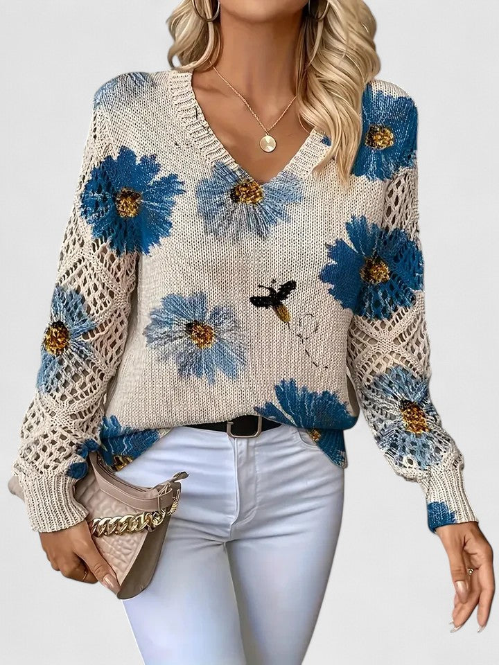 Mae™ | Elegant Sweater med Blomster Mønster