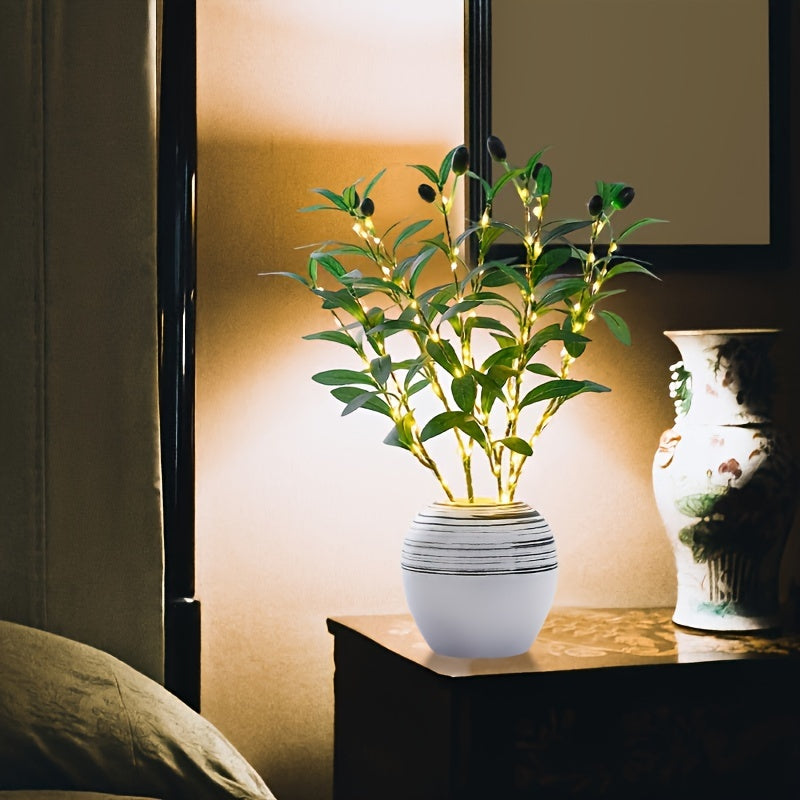 Oliventræ LED Lampe med Blødt Lys
