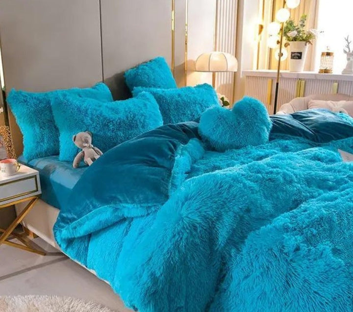 Luksus Plush Dynecover Sæt med Lynlås og Hjørnestraps