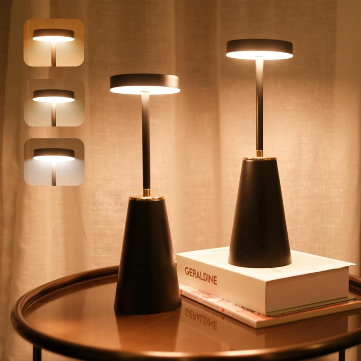 Genopladelig Trådløs Metal Bordlampe med Justerbar Lysstyrke