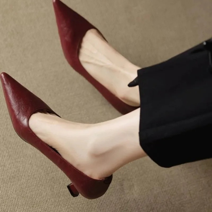 Katharina | Dame Klassiske Spidse Pumps Med Lav Hæl