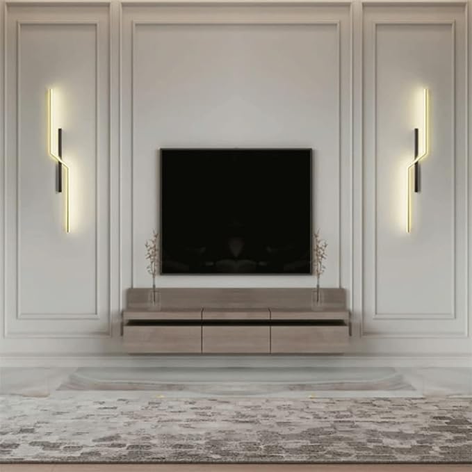 Moderne Sort og Guld LED Væglampe med Minimalistisk Design