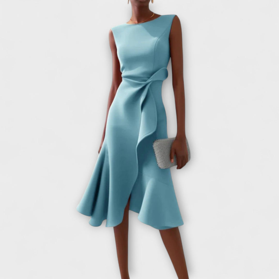 Sheila™ | Draperet Asymmetrisk Midi Kjole
