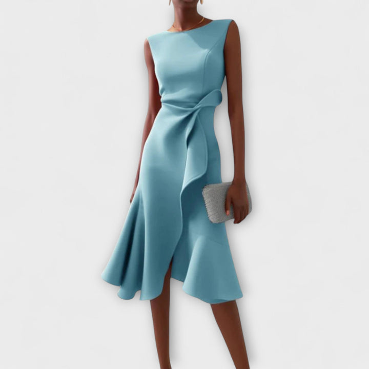 Sheila™ | Draperet Asymmetrisk Midi Kjole
