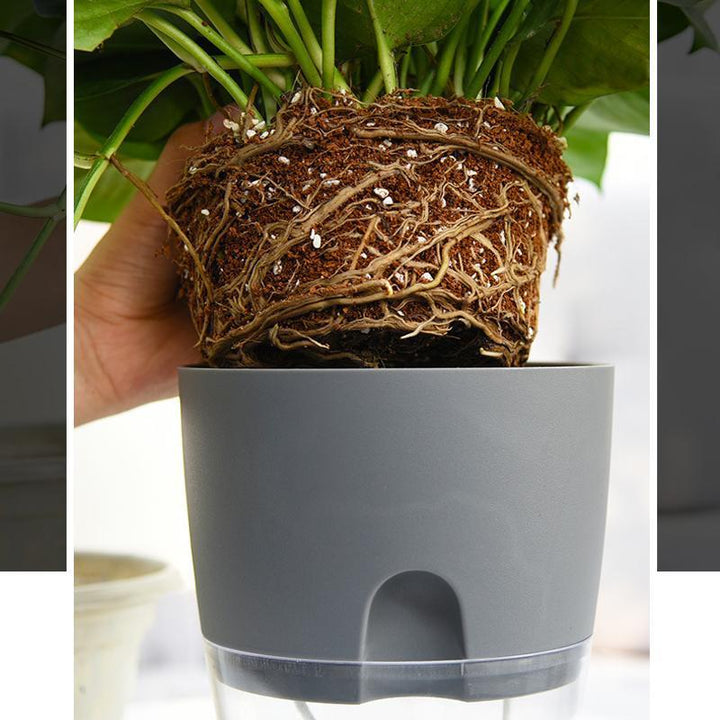 Selvvandende miljøvenlig blomsterkrukke med bomuldsvæge