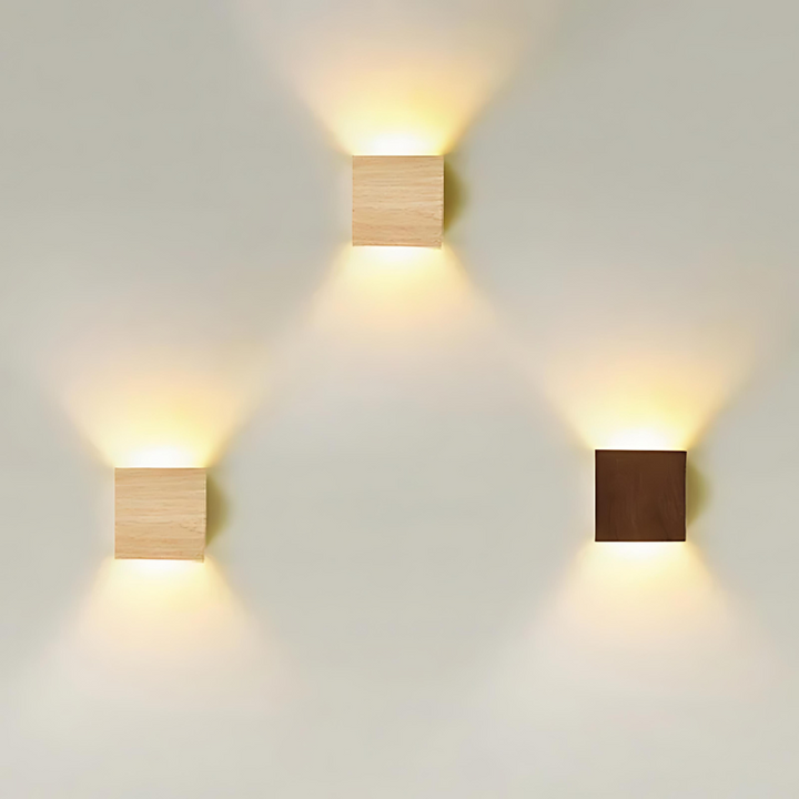 Skandinavisk Trævæg Lampe med LED Lys