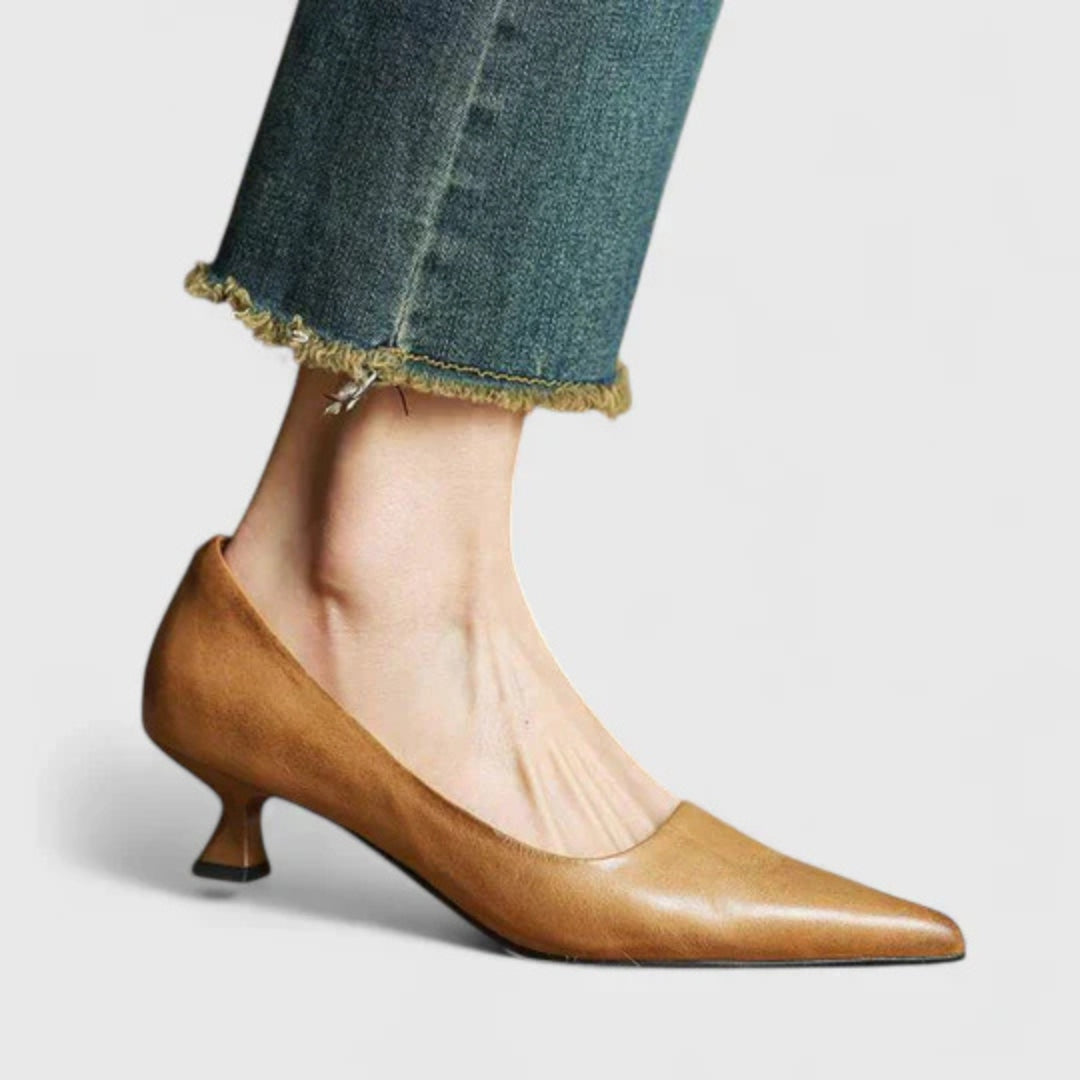 Pauline | Dame Spids Tå Lavhælede Pumps Shorts